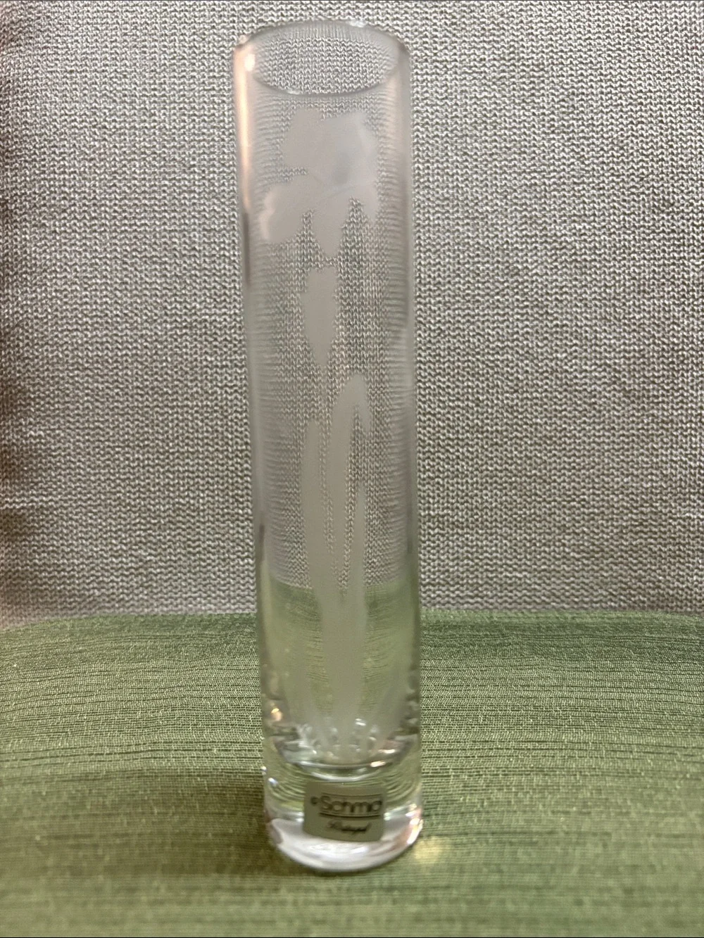 Schmid Clear Frosted Floral Bud Vase